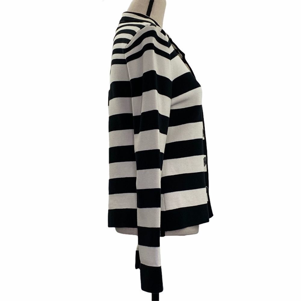 Boutique Essentials Striped Button Down Jacket M - image 4